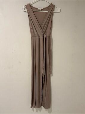 Jessica Simpson Taupe Wrap Maxi Dress